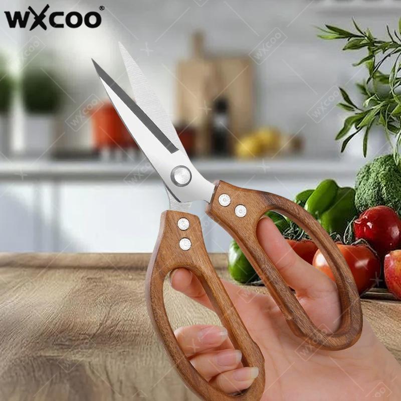 Fish Food - Multi-Purpose Kitchen Scissors Stainless Steel Acacia-Handled