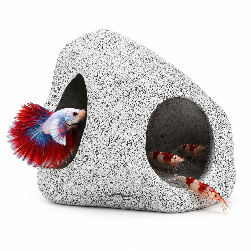 Aquarium Fish Betta - Aquarium Rock Cave Hideout, Ceramic Fish