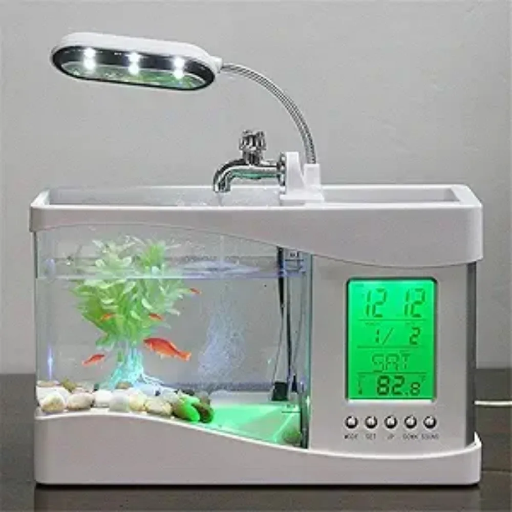 Aquarium Light - Aquarium Mini Fish Tank with Water