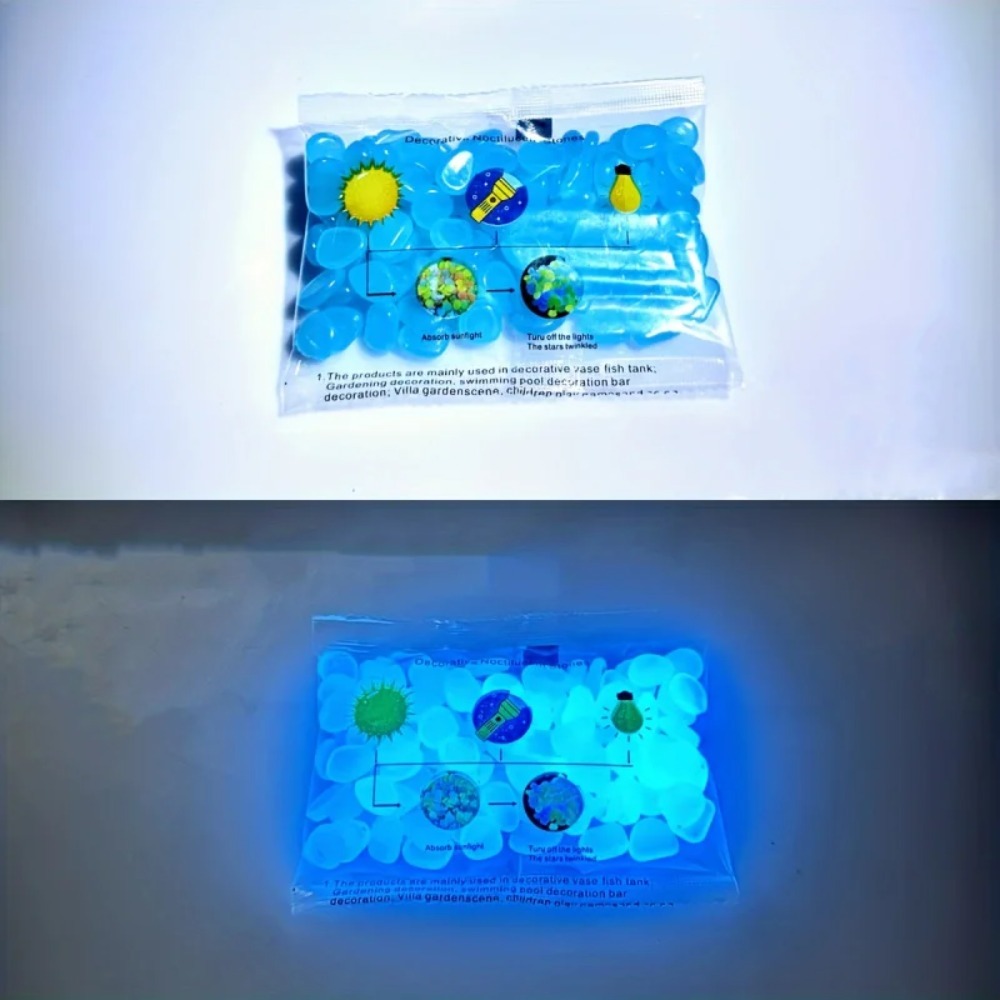 100pcs Glow In The Dark Pebble - Aquarium Plants ulasan dan harga